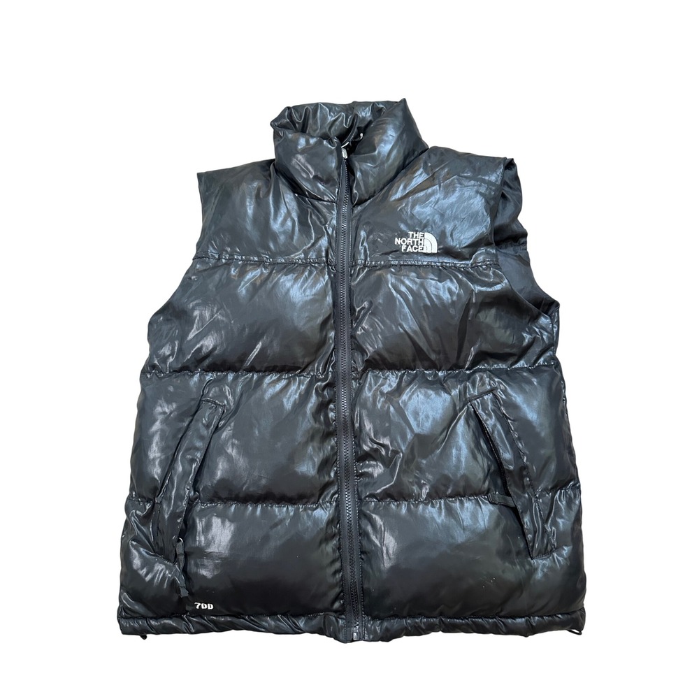 The North Face Nuptse 700 Down Puffer Vest Mens Small Black Full Zip Insulated